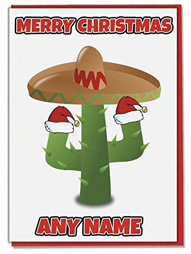 AK Giftshop Mexikanische Weihnachtskarte, Kaktus, personalisierbar