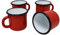 Madacha 4 tazas de metal esmaltado rojo - 250 ml
