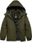 GEMYSE Bambini Giacca da Sci Impermeabile Pile Antivento Giacche Ragazzi invernale Cappotto con Cappuccio(Verde Militare,140-146)