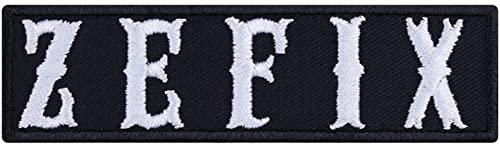 ZEFIX Mundart Aufnäher Zefix Aufbügler mit lustigem Spruch |Oktoberfest Patch Österreich Bayern Dialekt Geschenk zum annähen/aufbügeln | 90x25mm