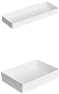 Amazon Basics Kunststoff-Organizer, Zubehörablage, Weiß & -Organizer, Halb-Zubehörablage, Weiß