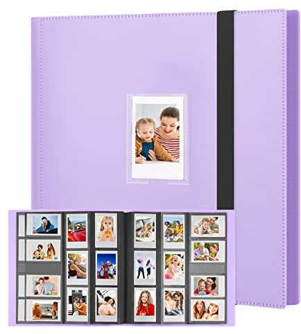 560 Taschen Fotoalbum für Fujifilm Instax Mini Kamera, 2x3 Fotoalbum Buch für Fujifilm Instax Mini 1112 9 Evo 90 70 40 8 7 LiPlay Sofortbildkamera (Lila)