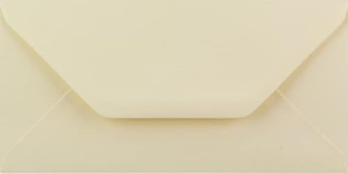 DL (110mm x 220mm) Coloured Envelopes for Greetings Cards Party Invitations & Craft - Pack of 30 (Cream)