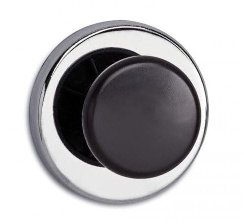 MAUL Magnet mit Griffknopf 5,1x2,4cm | Starker Magnet mit 9kg Haftkraft | Einsetzbar als Kleiderhaken, Garderobenhaken und Taschenhalter | Runder Magnet für Kühlschank, Magnettafel | Silber