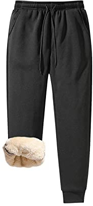 SOOUICKER Jogginghose Herren Fleece Gefüttert Trainingshose Herren Warm Thermohose Herren Sport Jogginghose Dicker Stoff Sporthose Herren Winter Fitness Jogginghose Herren Warm mit Taschen