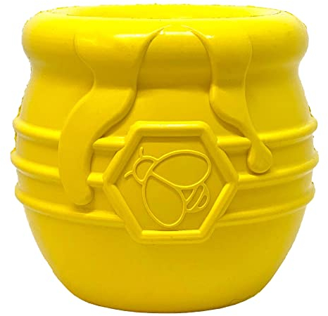 SodaPup Honey Pot – Durable Dog Treat Dispenser & Chew Toy Made in USA from Non-Toxic, Pet Safe, Food Safe Natural Rubber Material for Mental Stimulation, Problem Chewing, Calming Nerves, & More