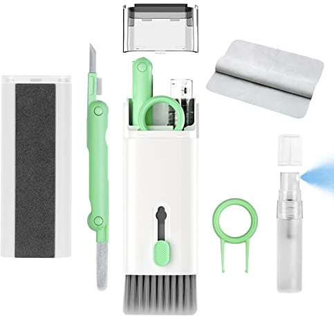 7 in 1 Electronic Cleaner kit - Keyboard Cleaner, Keyboard Cleaning Kit, Laptop Cleaner with Brush, Electronic Cleaner for Airpods pro/Laptop/Phone/Screen (Give Away a Flannel Cloth) Light Green