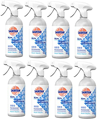 Sagrotan Hygiene-Textilerfrischer Frische Wäsche – Entfernt festsitzende Gerüche & geruchsbildende Bakterien – Für Kleidung & Wohntextilien – 8 x 500 ml