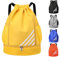Tokeya Turnbeutel Kordelzug Damen Sportbeutel Wasserdicht Rucksack mit Schuhfach Tunnelzug Daypack Fussball Tasche Sporttasche Leichter Gymsack für Reisen Schwimmen Fitness Basketball, Gelb