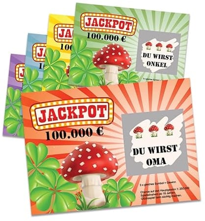 Nastami Schwangerschaft verkünden mit GLÜCKSLOS zum Rubbeln Rubbellos Schwangerschaft (Opa)