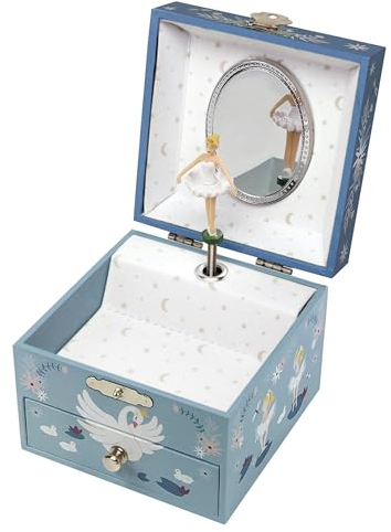 TROUSSELIER – Bailarina – Caja de música para niña – Caja de música musical fosforescente – Ideal para regalo de nacimiento, cumpleaños o bautizo niña – Brilla en la noche – Música Le lac des Cygnes