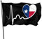Flaggen Texas-Flaggen-Herzschlag-1, Garten Fahnen Polyester Gartenflaggen Robuste Garten Banner Für Außenbereich Veranda Feiern 90X150cm