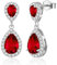 USEEDOVIA Ohrringe Rot Tropfen Glitzer Ohrstecker AAA Zirkonia Stecker Silber 925 Wassertropfen Rubin großer Anhänger Weiß Vergoldet Hochzeit Schmuck Braut Wedding Bride