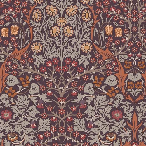 WILLIAM MORRIS AT HOME Blackthorn Plum Wallpaper | Paste The Wall | Purple Floral | Eco-Friendly