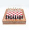 GrandGiftStore Handmade Chess Set with Drawer And Black-Silver Chess Pieces, Wooden Chess Board with Storage, Premium Chess Set/Red