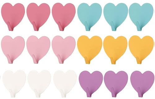 Audio frequency% 18 Pièces Crochet Adhesif Mural, Crochet Mural, Patere Murale, Porte Manteau Mural Sans Percage, Crochet Autocollant Adhesif，Crochets De Couleur Patere Adhesive-6 Couleurs