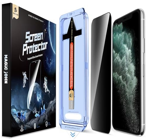MAGIC JOHN 2 Pack for iPhone 11 Pro Max 6.7 inch Privacy Glass Screen Protector