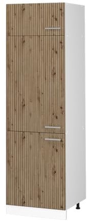 Vicco Kühlumbauschrank R-Line, Hochschrank für die Küche, Artisan-Eiche/Weiß, 60 cm