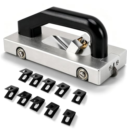 U Type Blade Wheeled Vinyl Groover Aluminium Alloy Slotting Pull Hand Tool | with 10 Spare U Blades PVC Floor Welding Slotting Tool