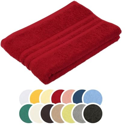 liebling Badetuch, 100% Baumwolle, Serie Borkum, 100 x 150 cm, 60 Grad waschbar, trocknergeeignet, Farbe: Bordeaux