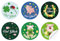 120pcs Aufkleber Glücksbringer Silvester, Viel Glück Kleeblatt Glücksbringer Geschenketiketten, Glücksschwein Silvester Aufkleber, Ø 4 cm, Papier