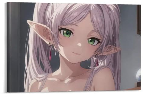 YOUMAN Frieren Poster, Anime-Mädchen, beliebtes Poster, Kunstdruck, Wandfoto, Malerei, Poster, hängendes Bild, Familiendekoration, 40 x 60 cm