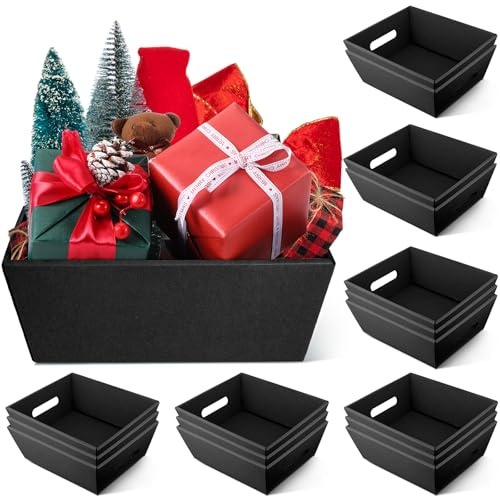 Fainne 16 cestas vacías de cartón extragrandes de 12 x 10 pulgadas para regalos, cesta de regalo vacía a granel con asas, bandeja de regalo de cartón para cumpleaños, San Valentín, Acción de Gracias,
