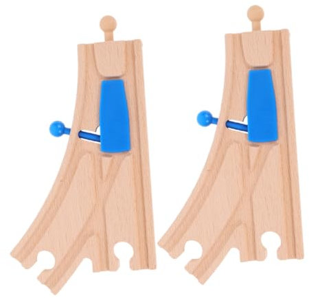 ERINGOGO 2stücke Holzschienen Weichenverbinder Für Holzeisenbahn Zubehör Pädagogisches Spielzeug Für Junge Mädchen Zum Kreativen Streckenbau