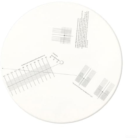 Hasaller 1Stylus Cartridge Calibration Disk Needle Head Calibration Disc Anti-Skating Calibration Disc Vinyl Pickup Calibrator Phonograph Cartridge Alignment Protractor