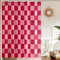Ohocut Rideau de douche à carreaux rose pour salle de bain, joli rideau de douche rétro à carreaux esthétique, lavable en machine, 183 x 183 cm