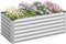 WOLTU Hochbeet für Garten Balkon, Pflanzkübel aus robustem Stahlblech mit stabilem Design, Pflanzkasten, Blumenkasten, 160 x 56 x 80 cm, Silber