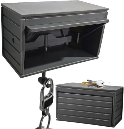 Introti Car Garage Key Holder Car Key Hook with Opening Door for Entryway (Grey)