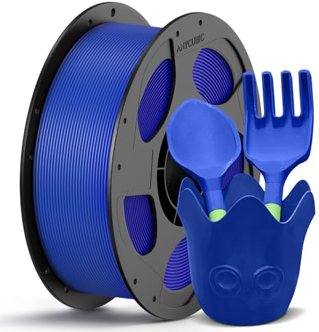 ANYCUBIC PETG Filament 1,75mm, Hohe Zähigkeit, Hoher Glanz, 1KG Blau | Geringe Verzugneigung und hervorragende Schichthaftung, Passt für die meisten FDM Drucker