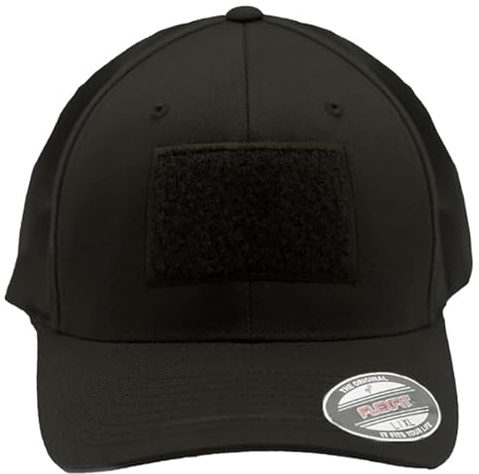 Café Viereck ® Unisex Flexfit Wooly Combed Tactical Cap– mit Flauschfläche für Klett Patches (9 x 6 cm) – für Männer und Frauen