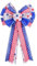 Lazo de cinta del Día de la Independencia para decoración de árbol de fiesta, lazo grande de arpillera para decoración de puerta delantera