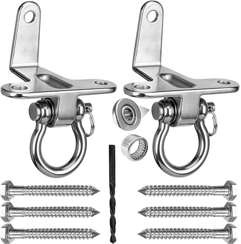 Yyiwhmy 2er Schwerlast Schaukelhaken, Edelstahl Deckenhaken Schwerlast Hängemattenhaken Schaukelhaken, Deckenhaken für Schaukel Befestigung, Hängesessel, Boxsack, Yoga, Slingtrainer, 363KG Kapazität