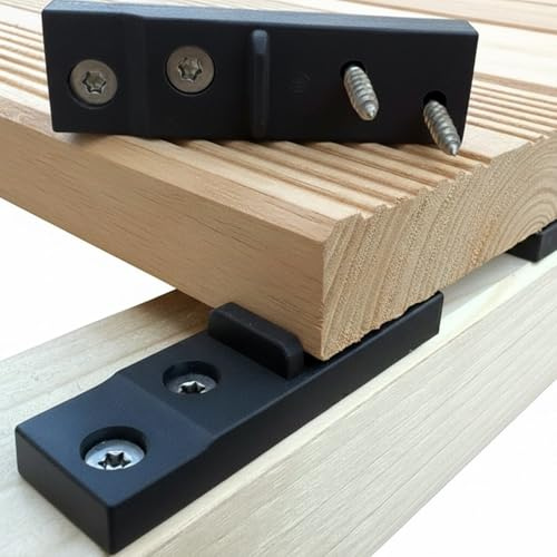 Abstandhalter für Terrassendielen verdeckte Befestigung Fugenbreite 2 mm / 4 mm oder 7 mm Inkl. Edelstahl Schrauben + 1 Bit (100, HOLZ Unterkonstruktion, 4 mm Fugenbreite)