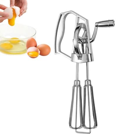 Schneebesen Handkurbel Edelstahl Rührgerät 25.5 X 14 X 6.5cm Manueller Schneebesen Mit Kurbel Doppelkopf DesignFür Zuhause Küche Handmixer Manuell Ohne Strom S-chneebesen Für Sahne Und Eischnee