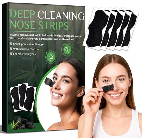 HuakChai Mitesserentferner Stripes, 80 Stück Mitesser Entfernen mit Aktivkohle, Mitesser Entfernen und Zum Freimachen verstopfter Poren, Geeignet für Alle Hauttypen, für Männer und Frauen