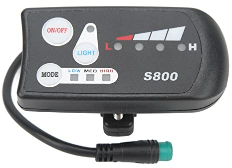 BONKZEBU Elektrisches Fahrrad, Fahrrad-Anzeige, Roller, S800, LED-Anzeige, Messgerät-Anschluss, 36 V, 48 V, Universelle Lenkerhalterung für Elektrofahrräder, Roller, ABS-Material, 22,2