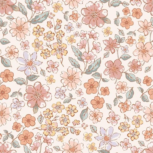 Yumeihoe Vintage Pink Floral Wallpaper Peel and Stick Wall Paper | Blossom Renter Friendly Self Adhesive Removable Contact Paper for Kid's Bedroom Wall Decor 17.7x118
