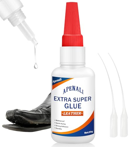 30g Leather Glue, Surcotto Special Fabric Adhesive for Leather Craft, Shoe Repair, Furniture Upholstery, DIY | Strong Bonding Permanent Clear for Genuine Leather Clothing Bags Seats Sofa and PU