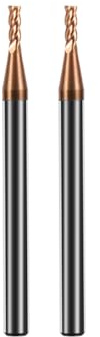 Hilpaty Hartmetall Schaftfräser 1.5 * 50mm*2, 4 Schneiden, TiSiN Beschichtet HRC 55, VHM Fräser, CNC Fräser für Metall, Gusseisen, Edelstahl, legierten Stahl