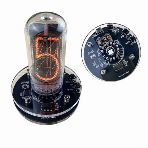 Nixie Tube Clock, IN-18 Kreative Nixie Röhren Uhr Mit Power-Off-Memory-Funktion, 12/24 Stunden Schalter, Retro-Cyberpunk-Tischuhr & Geschenk, Ohne Leuchtstoffröhre