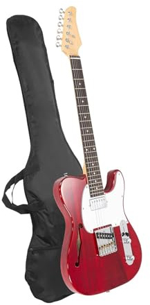 E-Gitarre Für Anfänger 39 Zoll Semi Hollow E Gitarre Geeignet Für Musikliebhaber Transparentes Burgunderrot