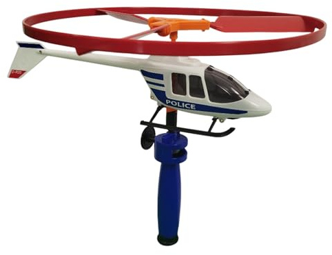 GÜNTHER FLUGSPIELE 1686 - Helikopter Police Copter, ca. Ø 27 cm, Polizei Hubschrauber mit Schnellstartgriff, Flugspielzeug für Kinder ab 6 Jahren