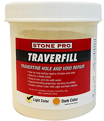 Pierre Pro Traverfill – travertin trou et Void réparation – 0,5 kilogram – Clair
