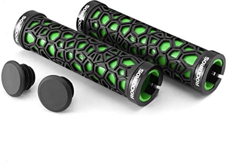 ROCKBROS Bicycle Handlebar Grips Aluminum Alloy Double Lock-on Bike Covers Anti-slip Lightweight Handlebar Grips for MTB Road Bike 4 Colors
