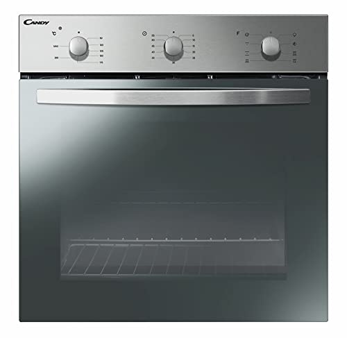 Candy FCS 602 X Forno Elettrico da Incasso, Ventilato, Capacità 65 Litri, Funzione Grill e Pizza, 8 Programmi, 59,5x56,8x59,5 cm, Acciaio Inox, Classe A