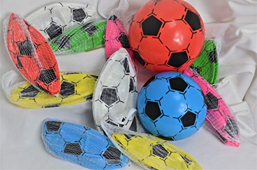 Schnooridoo 4 x Kunststoffball Fussball Ball 20 cm PVC Fußball im Netz Give Away Kindergeburtstag